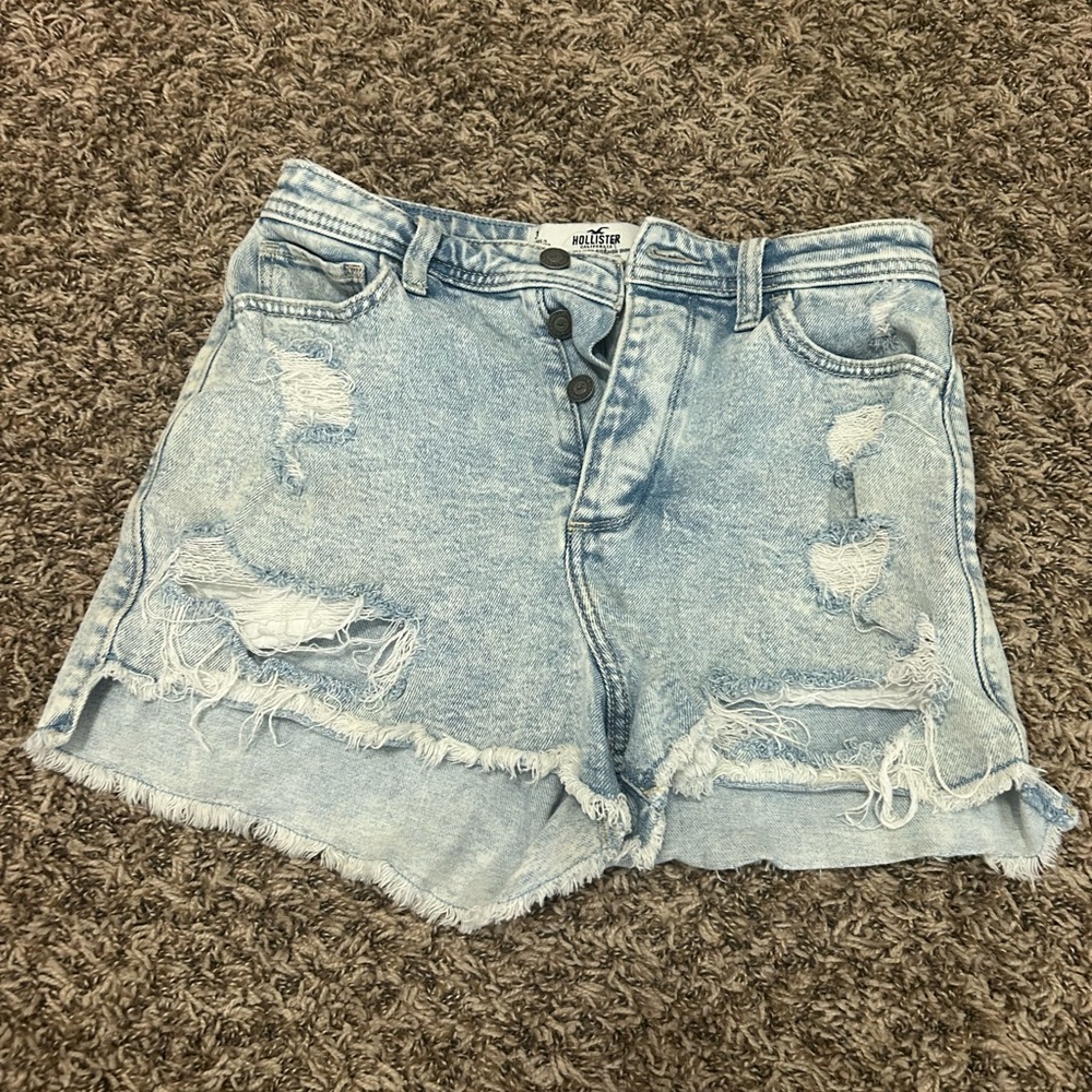 Hollister Blue Distressed Jean Shorts